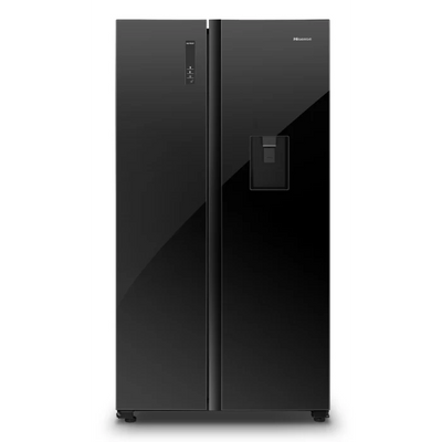 Hisense 514l Side By Side Fridge, Black Glass H670SMIB-WD