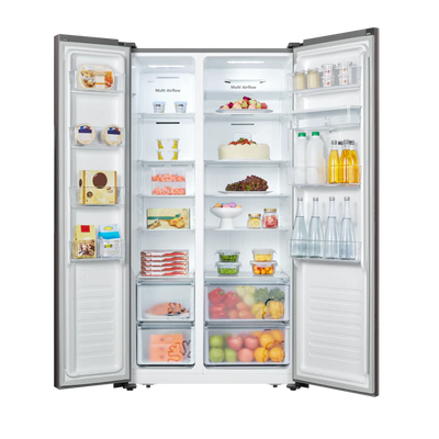 Hisense 514l Side By Side Fridge, Black Glass H670SMIB-WD