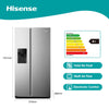 Hisense 474L Side By Side Fridge Freezer Stainless Steel H690SSIDL