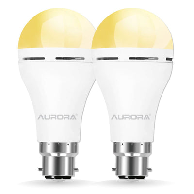 Aurora Emergency LED Light Bulb B22 | Rechargeable Backup 2 Pack