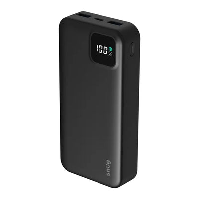 Snug 20000mAh Square Digital PD Power Bank - Black